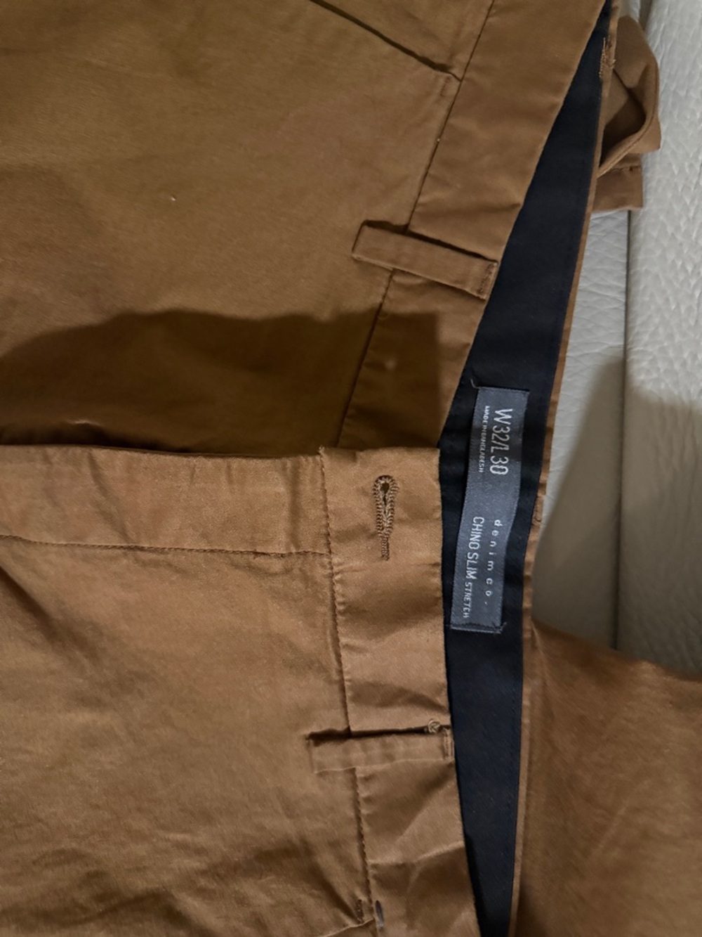 Denim&Co Men's Slim Chinos - Caramel Brown